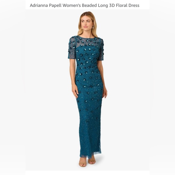 Adrianna Papell Women's Beaded Gown - Blue - Gowns